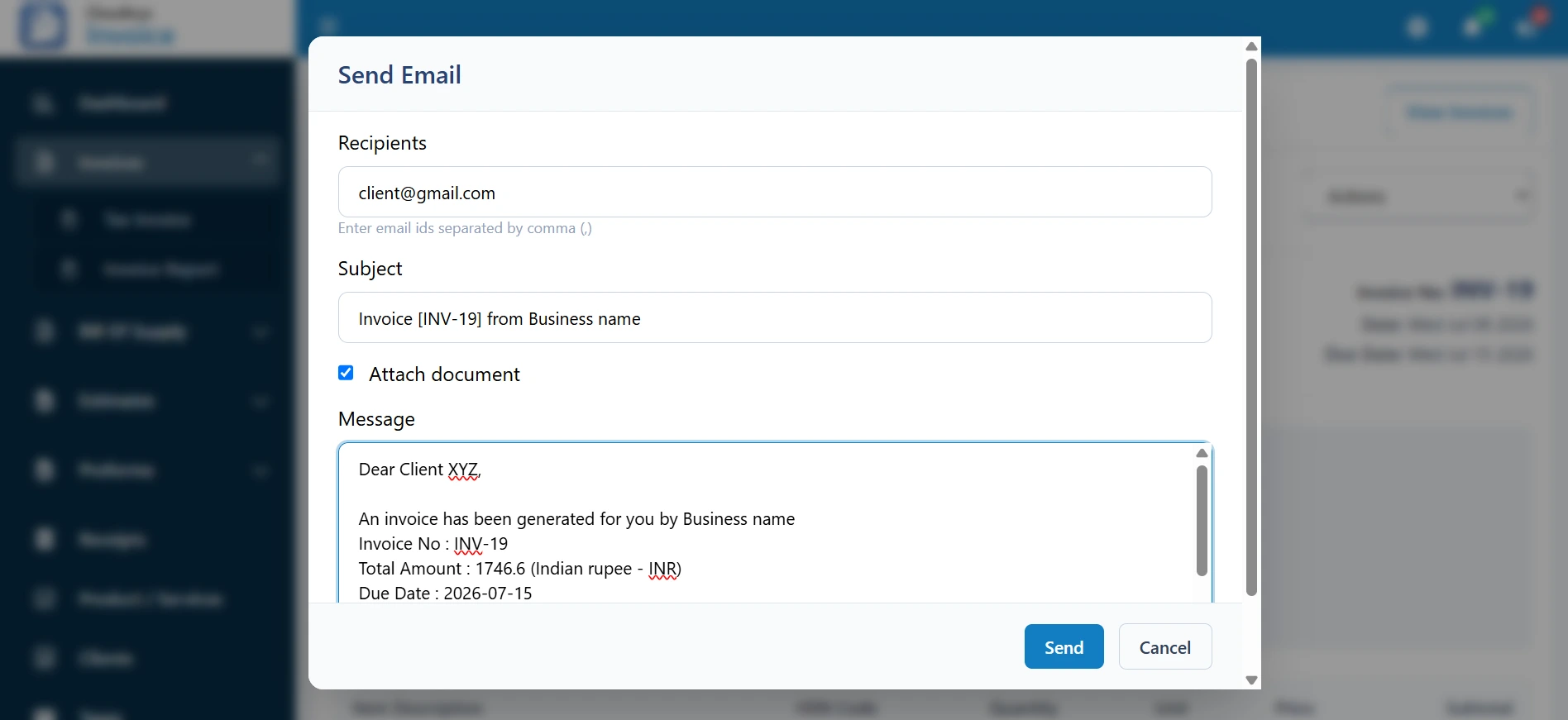 Cloudtryx Invoice Estimates