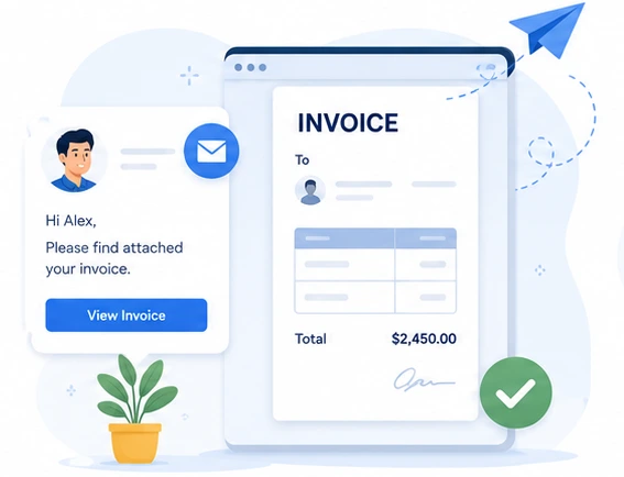 sending your invoice directly to you clients shows professionalism